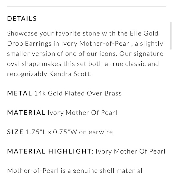 Elle mother of pearl earrings - Picture 4 of 6